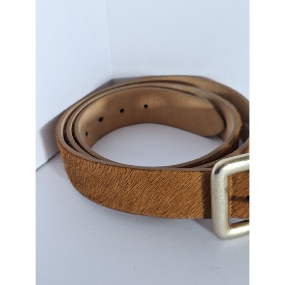 Streets Ahead Leather Belt Women\'s Sz XL Calf Hair Brown Western Cowgirl Boho main image 4